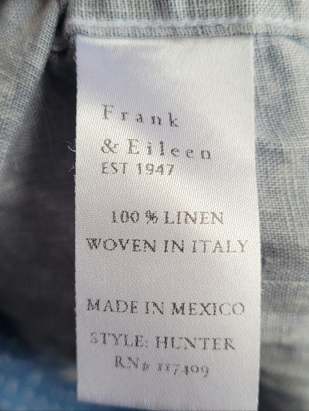 FRANK AND EILEEN HUNTER LINEN SHIRTDRESS SHIRT DRESS - Picture 5 of 5